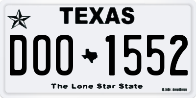 TX license plate DOO1552