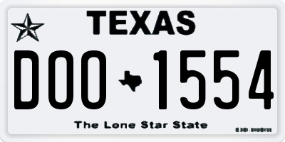 TX license plate DOO1554