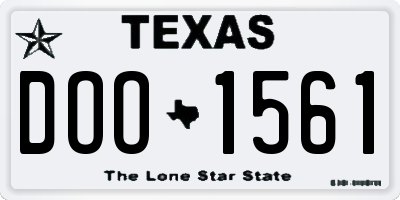 TX license plate DOO1561