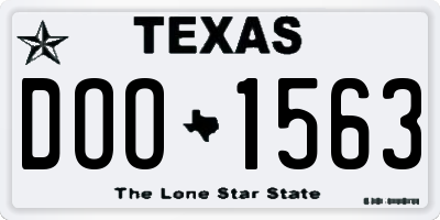 TX license plate DOO1563