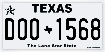 TX license plate DOO1568