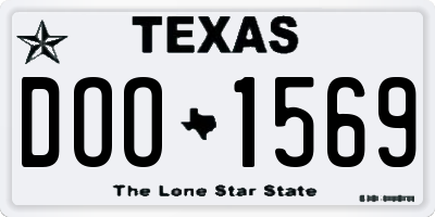 TX license plate DOO1569