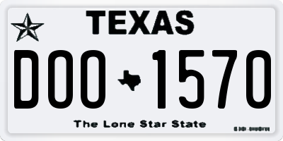 TX license plate DOO1570