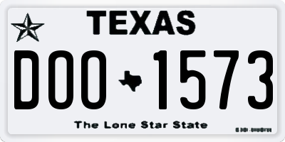 TX license plate DOO1573