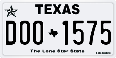 TX license plate DOO1575