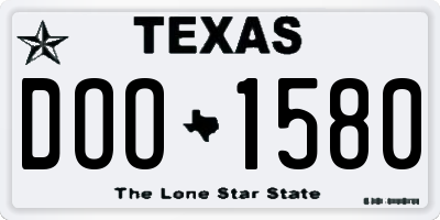TX license plate DOO1580