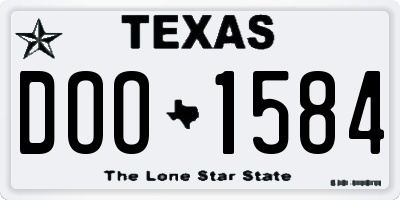 TX license plate DOO1584