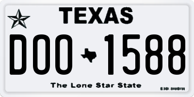 TX license plate DOO1588