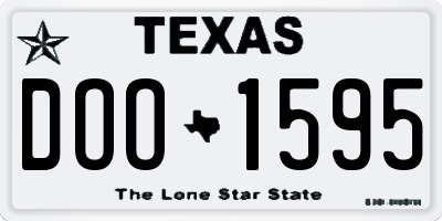TX license plate DOO1595