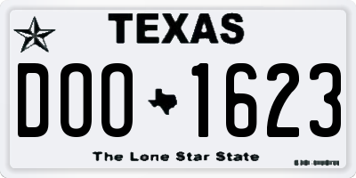 TX license plate DOO1623