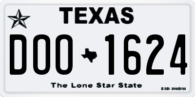 TX license plate DOO1624