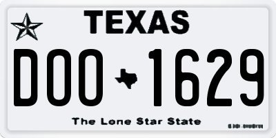 TX license plate DOO1629