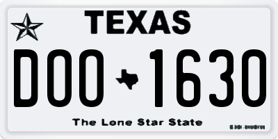 TX license plate DOO1630