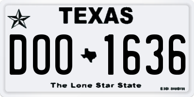 TX license plate DOO1636