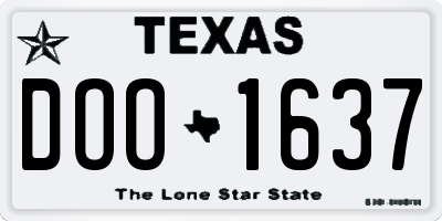 TX license plate DOO1637