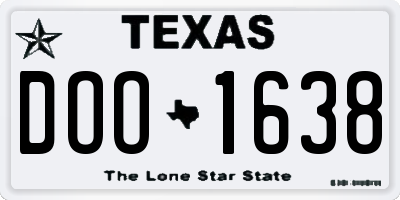 TX license plate DOO1638