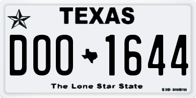 TX license plate DOO1644