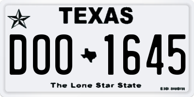 TX license plate DOO1645