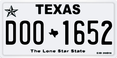 TX license plate DOO1652