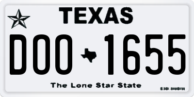 TX license plate DOO1655