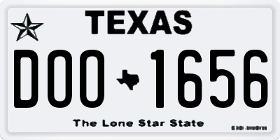 TX license plate DOO1656