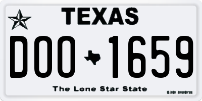 TX license plate DOO1659