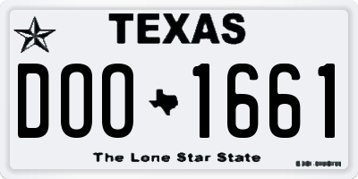 TX license plate DOO1661