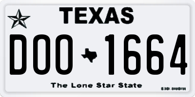 TX license plate DOO1664