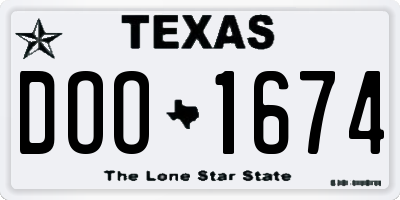 TX license plate DOO1674