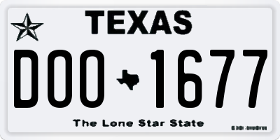 TX license plate DOO1677