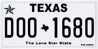 TX license plate DOO1680
