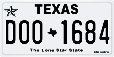 TX license plate DOO1684