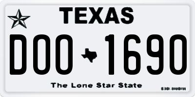 TX license plate DOO1690