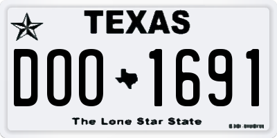 TX license plate DOO1691