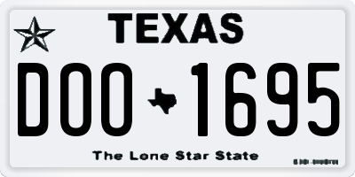 TX license plate DOO1695