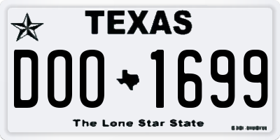 TX license plate DOO1699