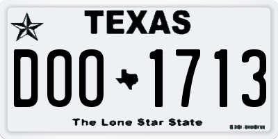 TX license plate DOO1713