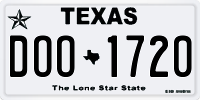 TX license plate DOO1720