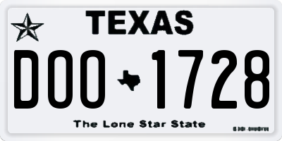 TX license plate DOO1728