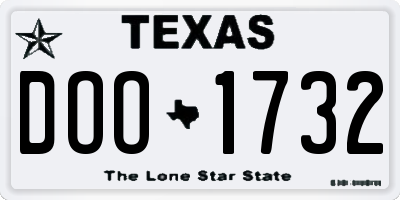 TX license plate DOO1732