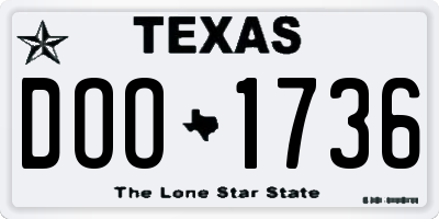 TX license plate DOO1736