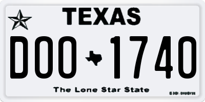 TX license plate DOO1740