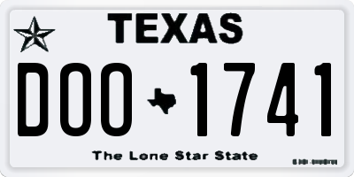 TX license plate DOO1741