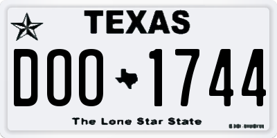 TX license plate DOO1744