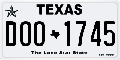 TX license plate DOO1745