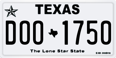 TX license plate DOO1750
