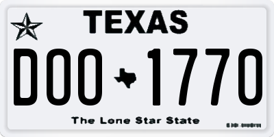 TX license plate DOO1770