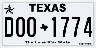 TX license plate DOO1774