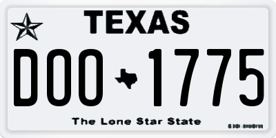 TX license plate DOO1775