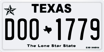 TX license plate DOO1779